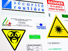 Etiquettes signalétiques sérigraphiées